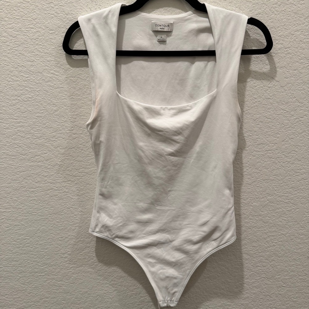 Aritzia Babaton Contour Squareneck Bodysuit White Sleeveless Medium